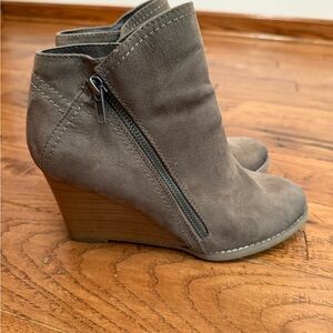 Sonoma Taupe Wedge Ankle Boots